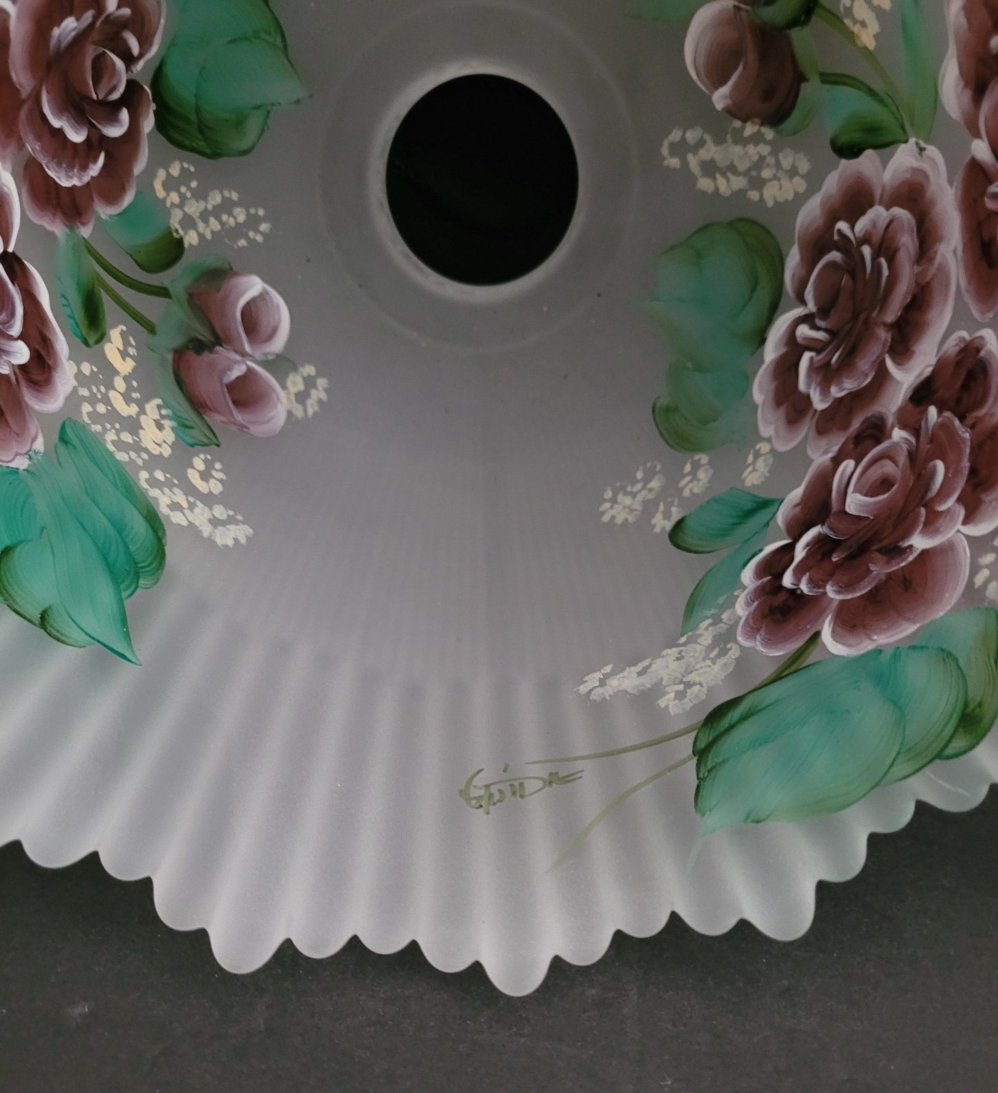 16904 Reverse Painted Roses reverse-painted-lamp-shades Adrianas Specialty Lamp Shades