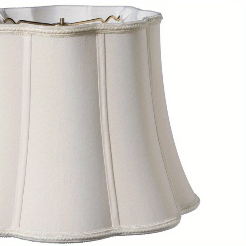 Slant Melon Out Scallop Softback Lampshade with Washer Fitter, Cream - Adrianas Specialty Lamp Shades