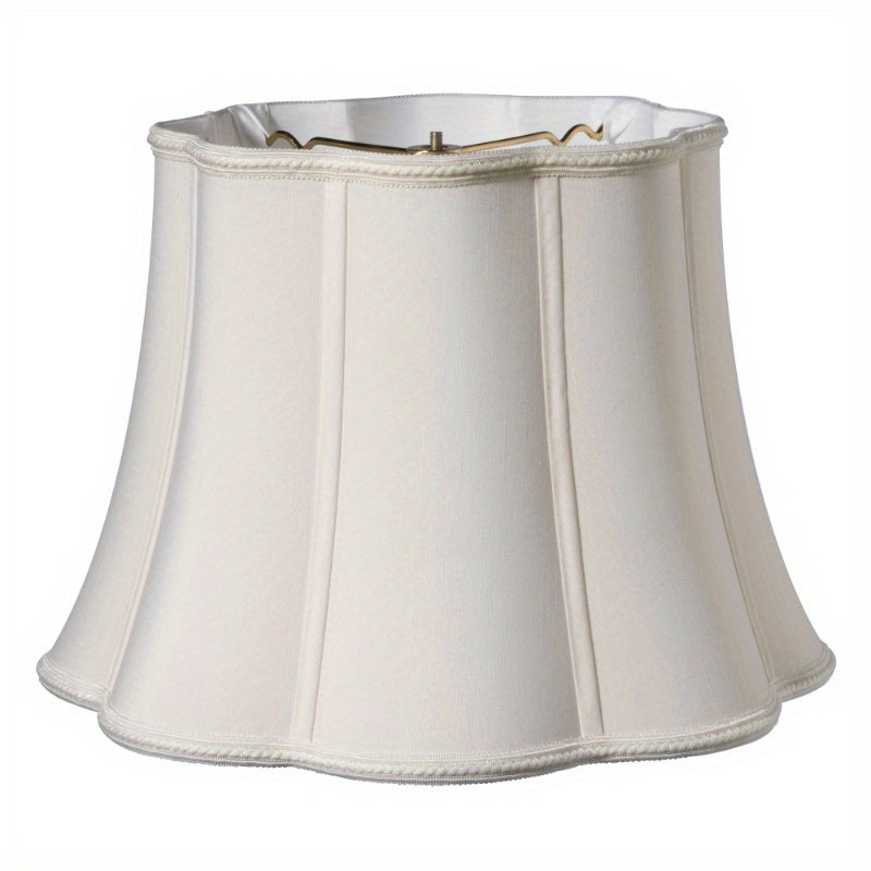 Slant Melon Out Scallop Softback Lampshade with Washer Fitter, Cream - Adrianas Specialty Lamp Shades
