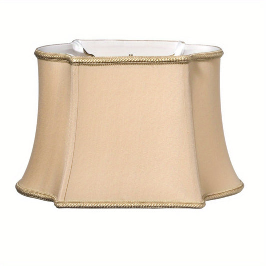 Slant Fancy Oblong Softback Lampshade with Washer Fitter, Vintage Gold - Adrianas Specialty Lamp Shades