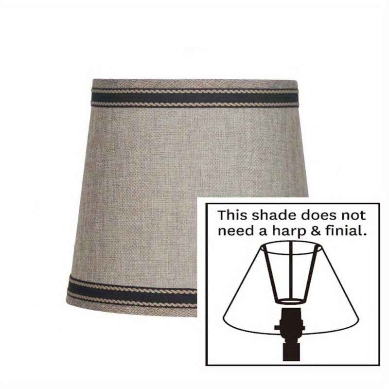 Brown with Black Trim Empire Accent Lamp Shade, 6 x 7.5 x 6.5"