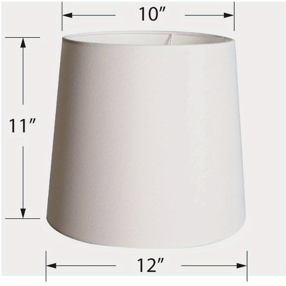 White Fabric Uno Lamp Shade, 11"H x 12"D, Transitional, Adult Office Or Dorm Room Use - Adrianas Specialty Lamp Shades
