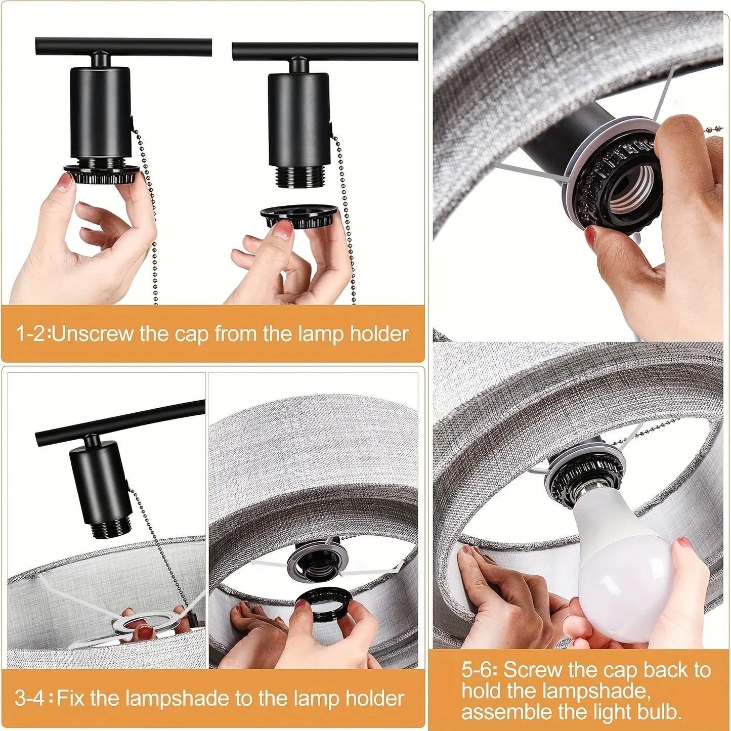 3-Tier Pendant Lamp Shade, E26/E27 Universal Fitting