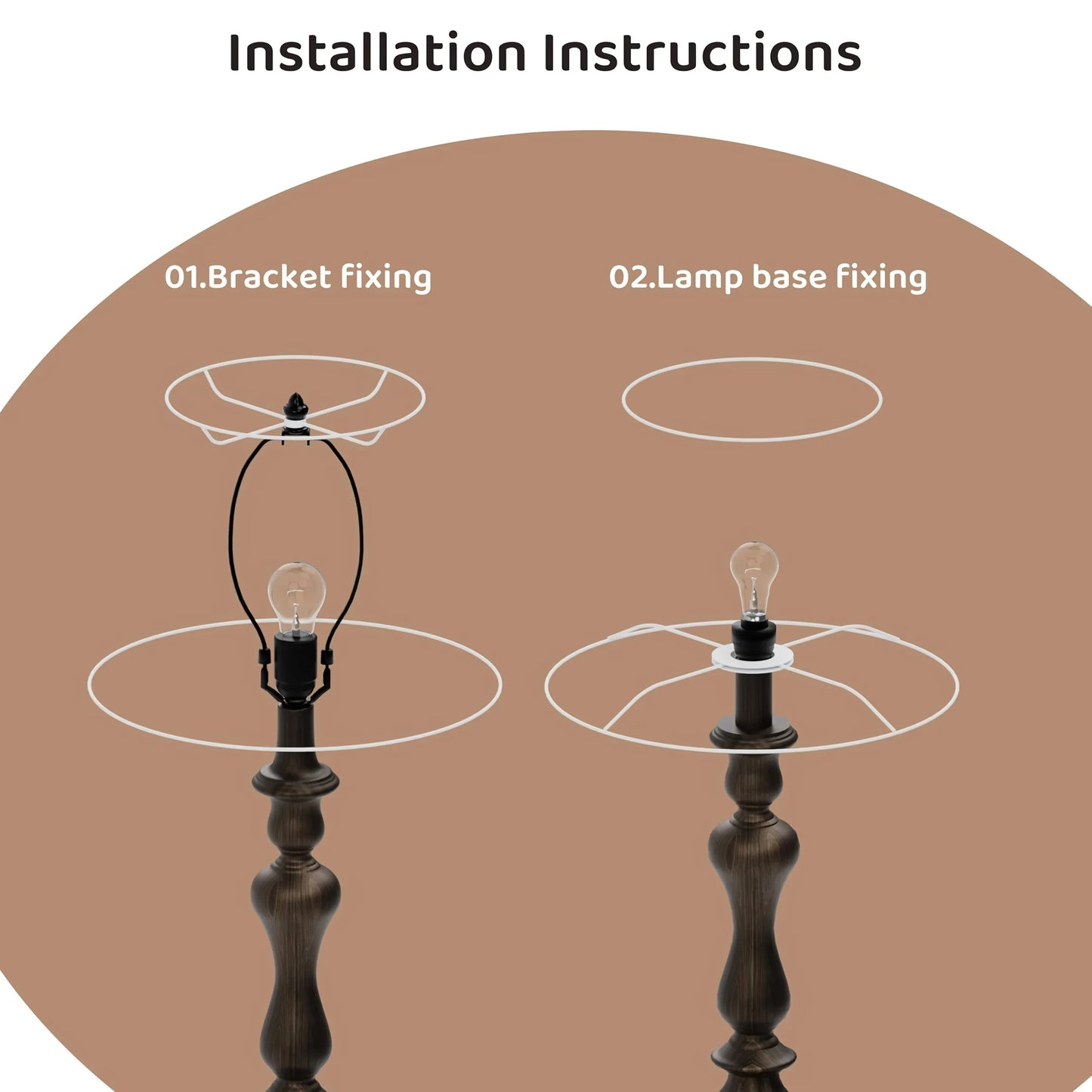 Double Royal Style Foldable Medium Lamp Shade Set of 2