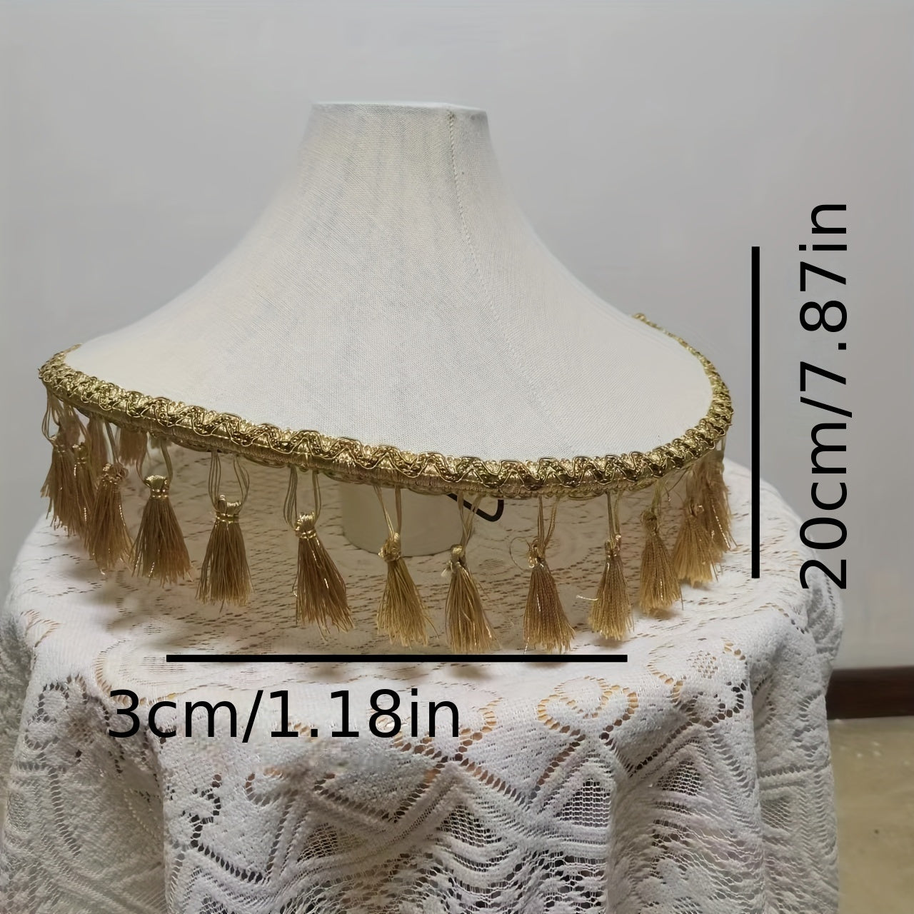 Bohemian Linen Lamp Shade for Ceiling Pendant - Rustic Farmhouse Hanging Light Cover for Kitchen Island, Dining & Living Room, No Accessories Included - Adrianas Specialty Lamp Shades