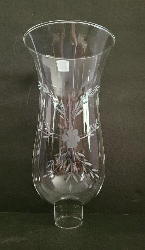 20162 Floral Glass Hurricane Sconces glass-sconces-hurricanes Adrianas Specialty Lamp Shades