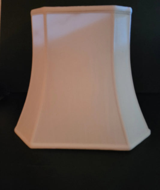 Cream Cut Corner Square Silk Lamp Shade silk lamp shade Adrianas Specialty Lamp Shades