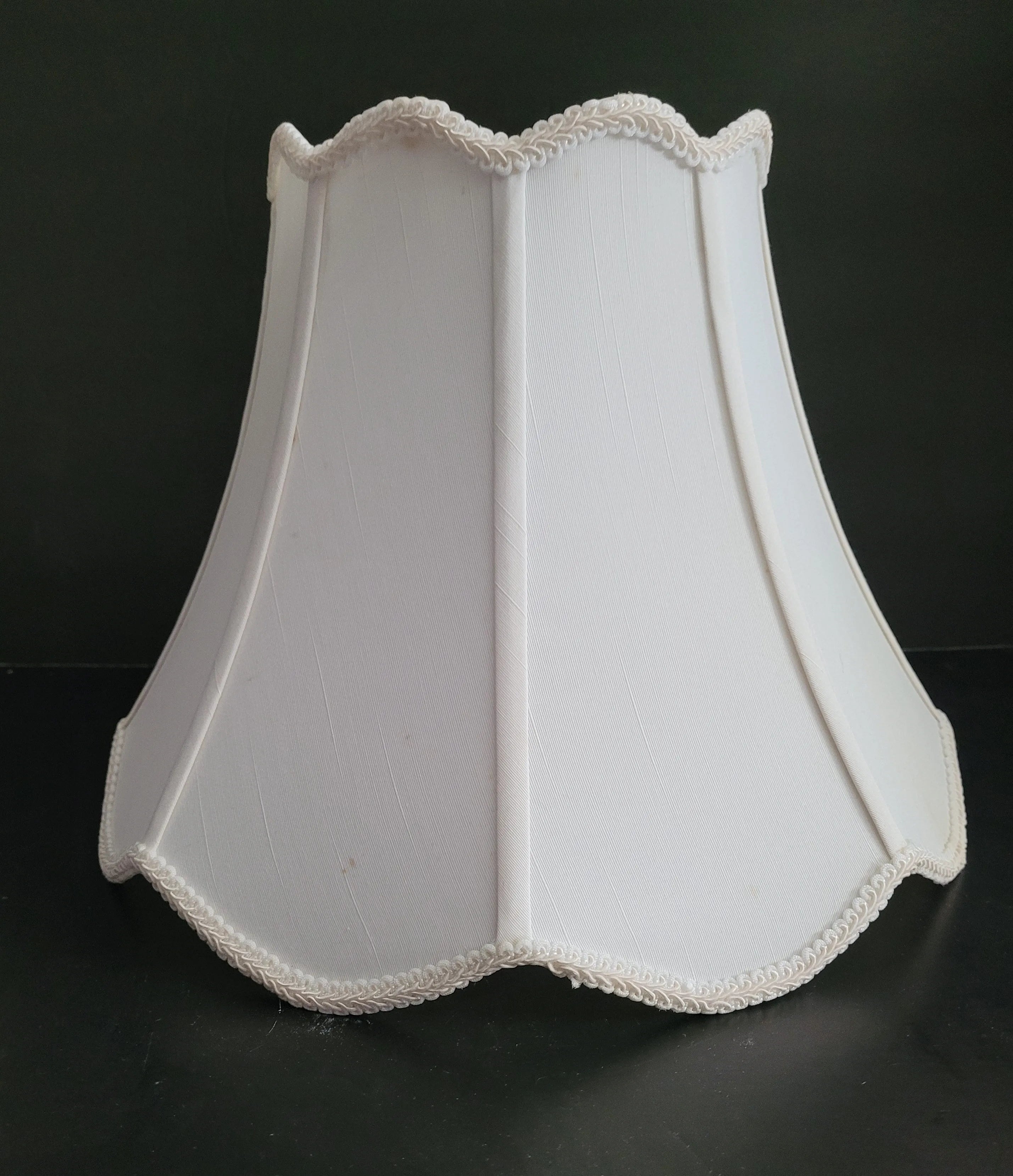 31119w Wide Rib Scallop Top and Bottom silk lamp shades Adrianas Specialty Lamp Shades