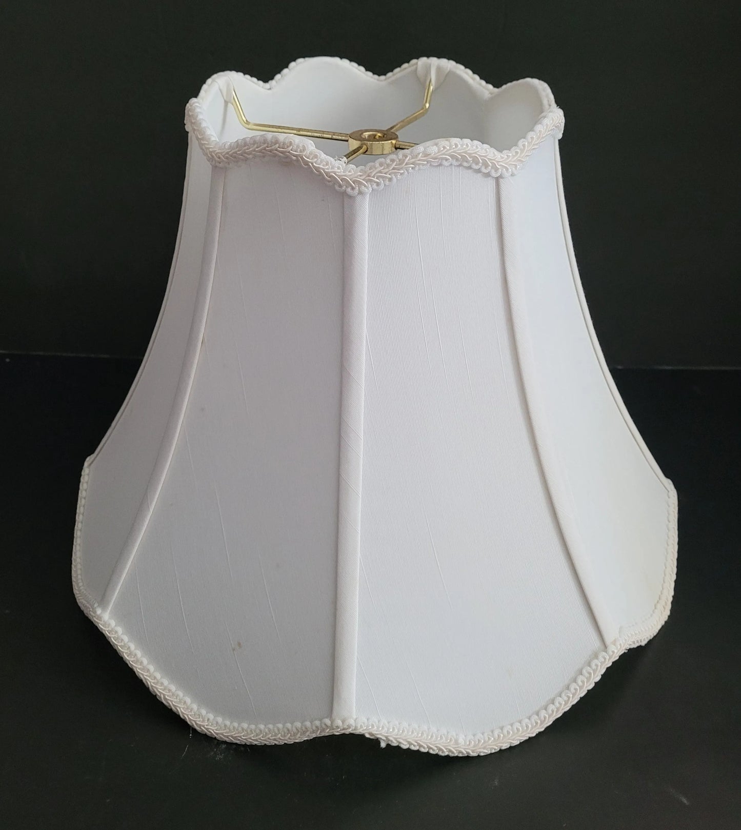 20328 Wide Ribbed Scalloped Bottom Silk Bell Lamp Shade silk-lamp-shades Adrianas Specialty Lamp Shades