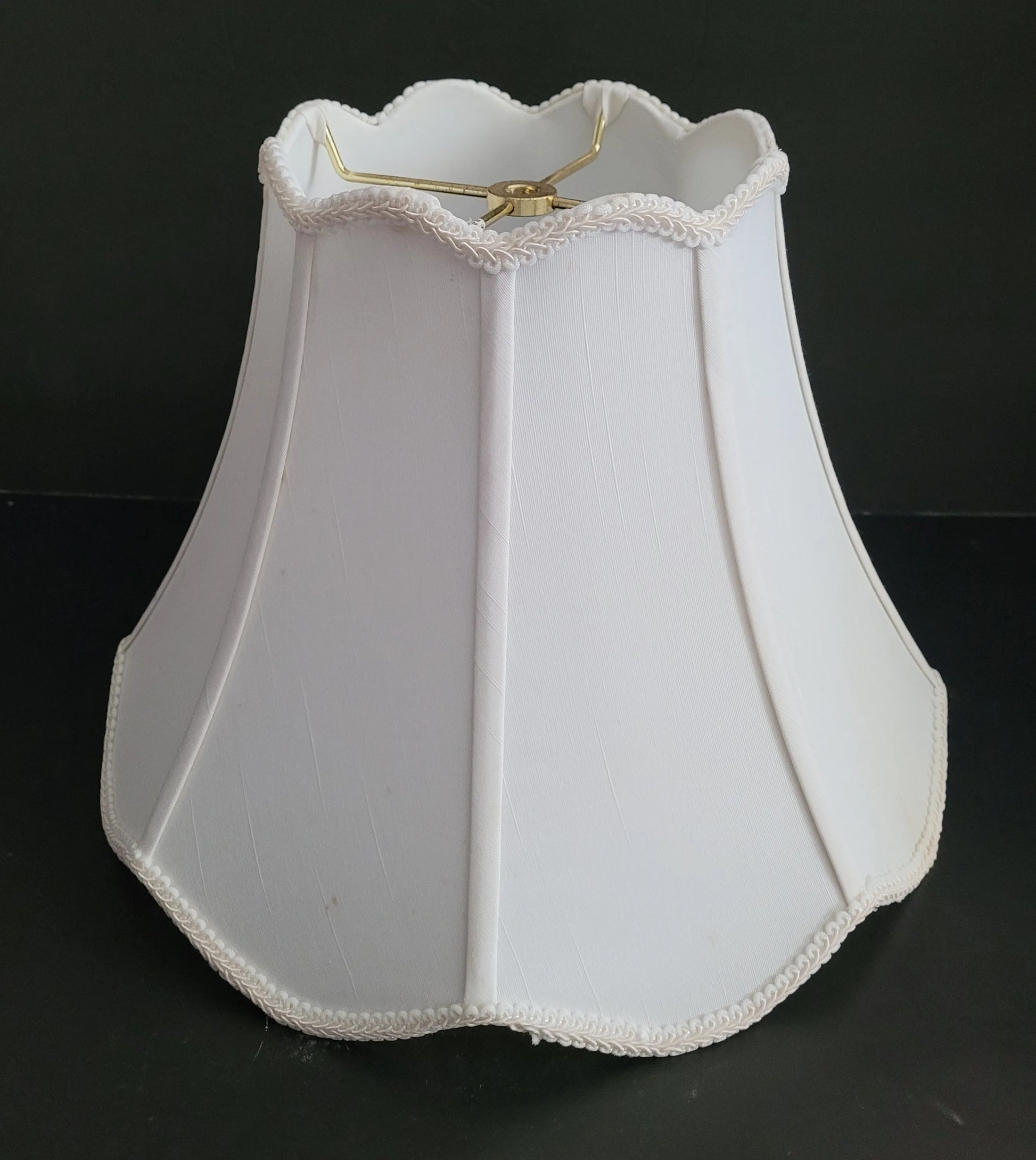 20328 Wide Ribbed Scalloped Bottom Silk Bell Lamp Shade silk-lamp-shades Adrianas Specialty Lamp Shades
