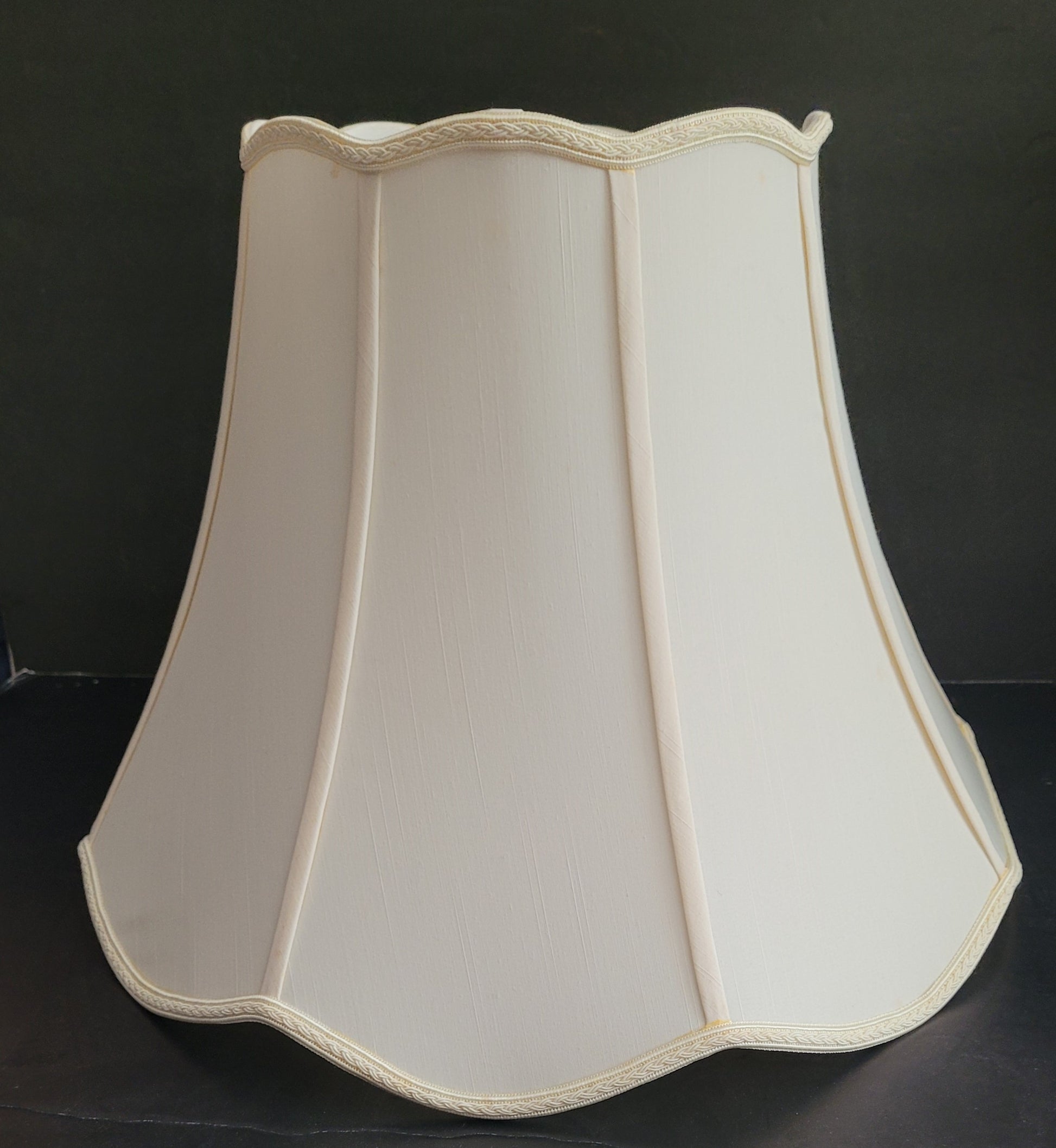 20328 Wide Ribbed Scalloped Bottom Silk Bell Lamp Shade silk-lamp-shades Adrianas Specialty Lamp Shades