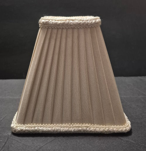 Square Beige Pleated Clip-On Shade