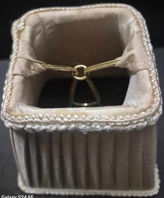 Square Beige Pleated Clip-On Shade