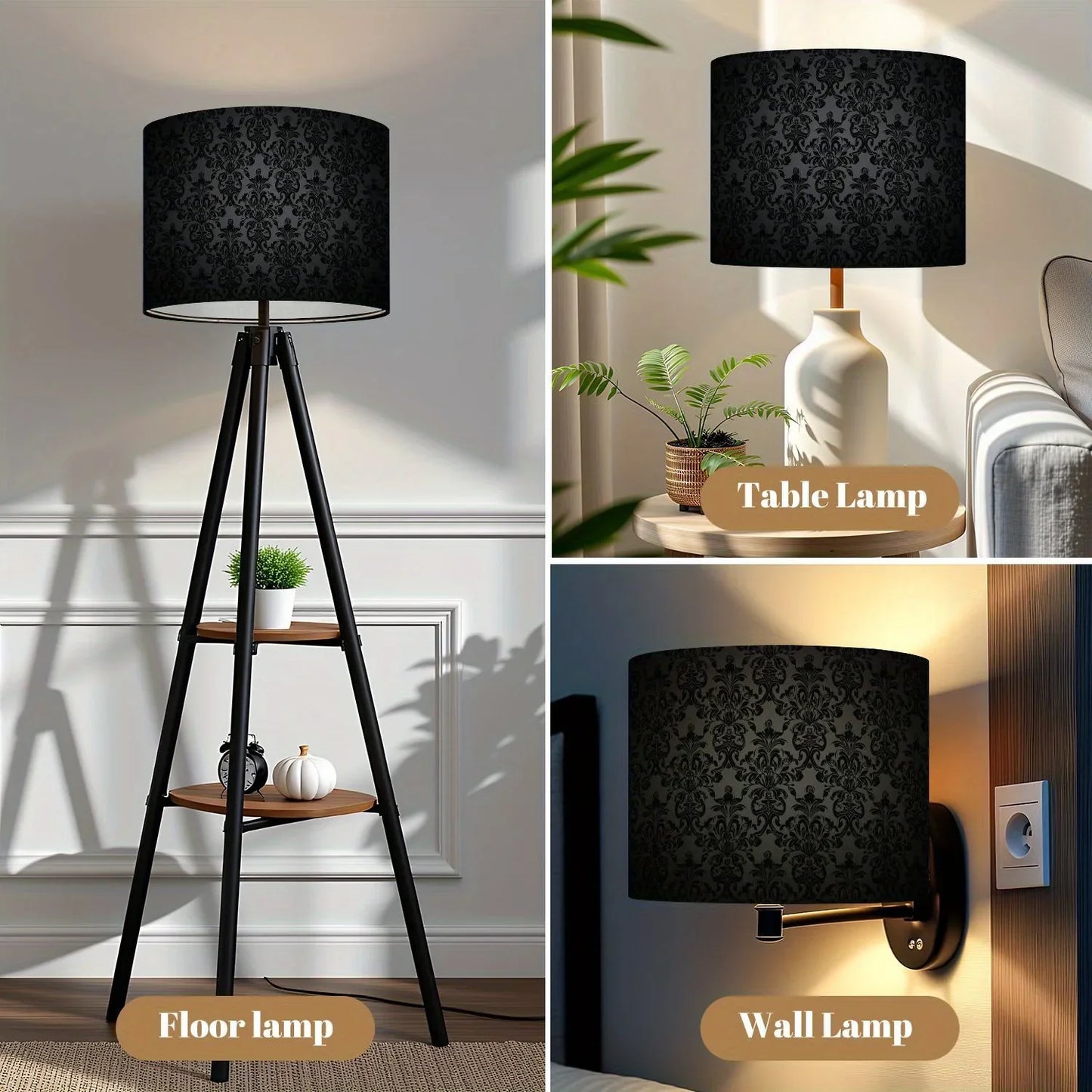[Luxury Gothic Lampshades] 2 Pack Luxury Gothic Lampshades