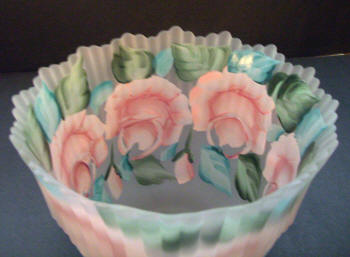 65213 Reverse Painted Pink Roses Lamp Shades - Adrianas Specialty Lamp Shades