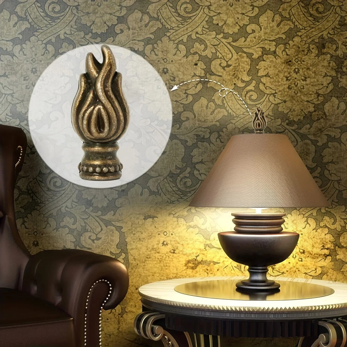 Brass Lamp Finial Cap Knob Retro Lamp Finial