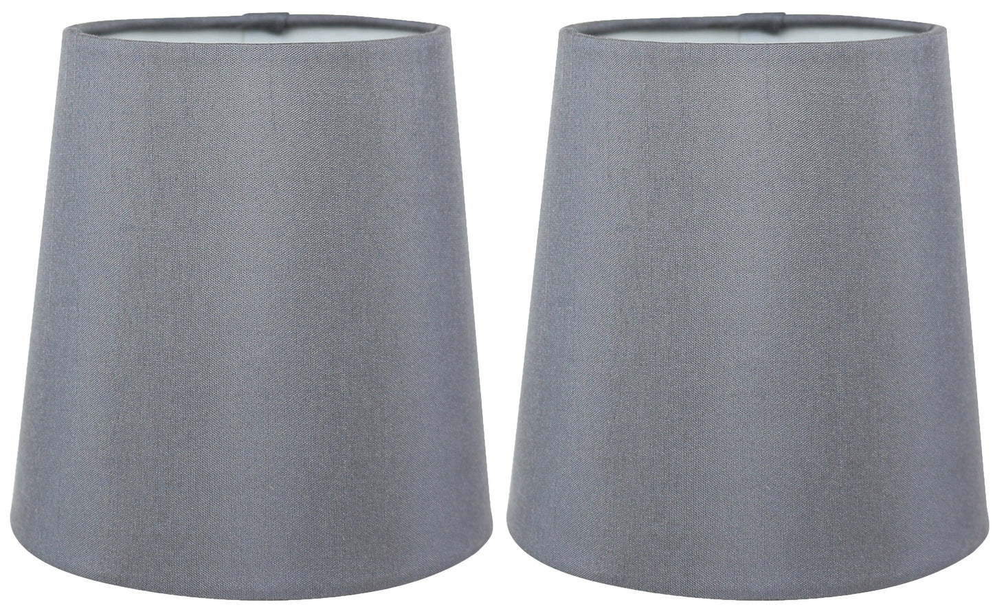 Meriville Set of 6 Grey Faux Silk Clip On Chandelier Lamp Shades - Adrianas Specialty Lamp Shades