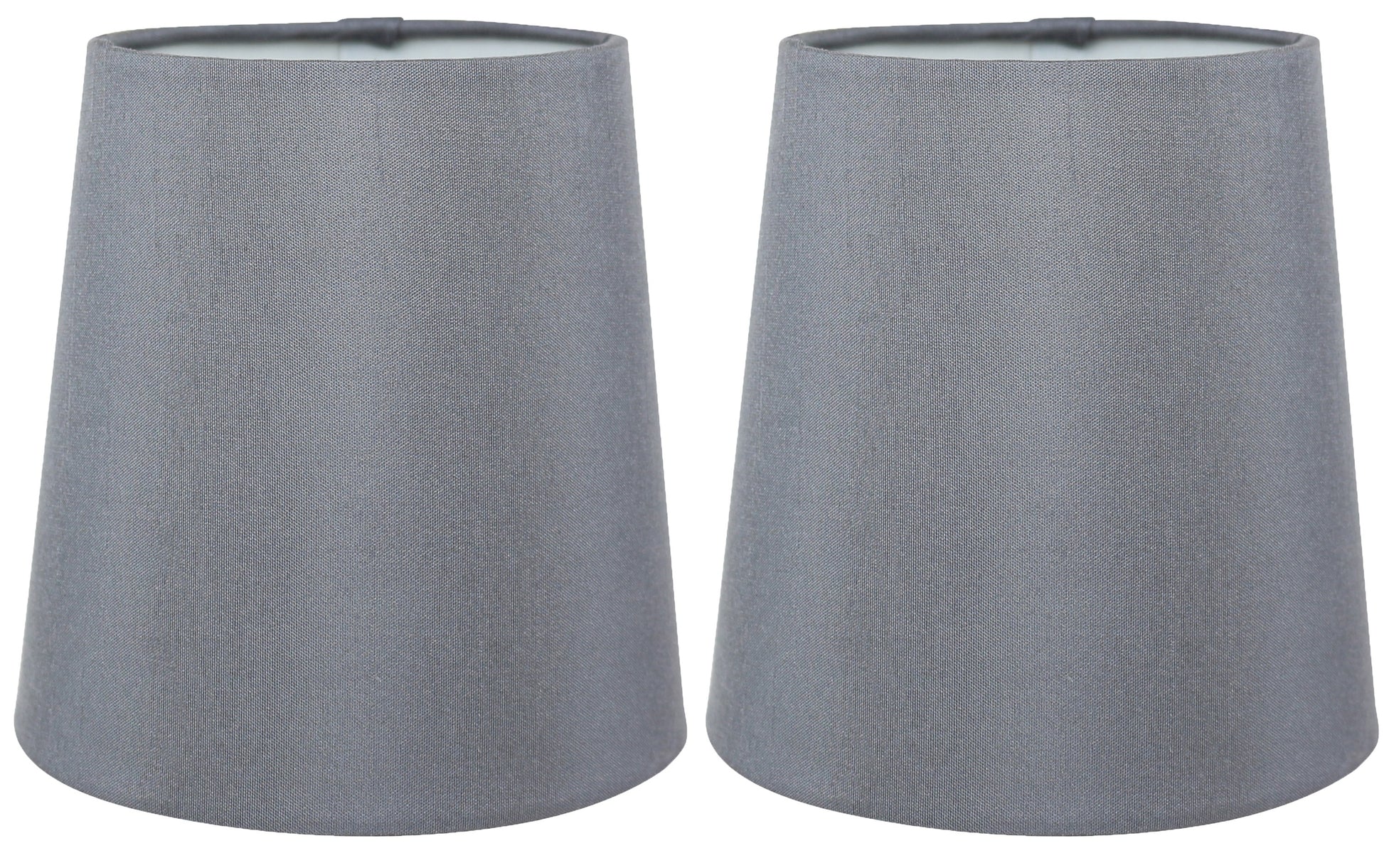 Meriville Set of 6 Grey Faux Silk Clip On Chandelier Lamp Shades - Adrianas Specialty Lamp Shades