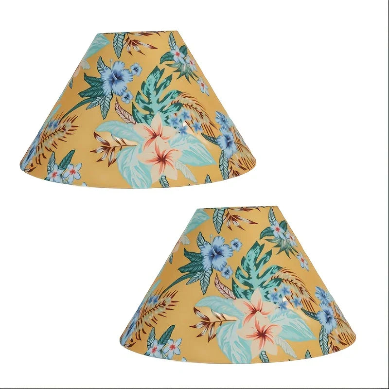 A Set of Two, 11.8-Inch Floral Print Lampshades