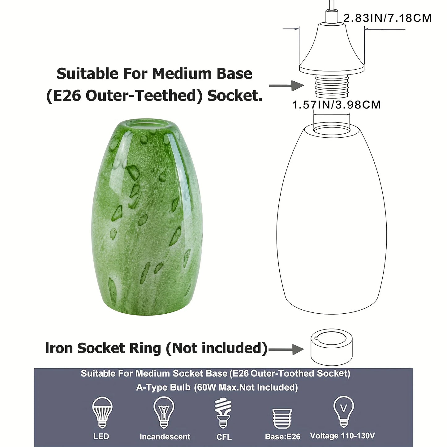 Green-plant Oval Pendant Lamp Shades