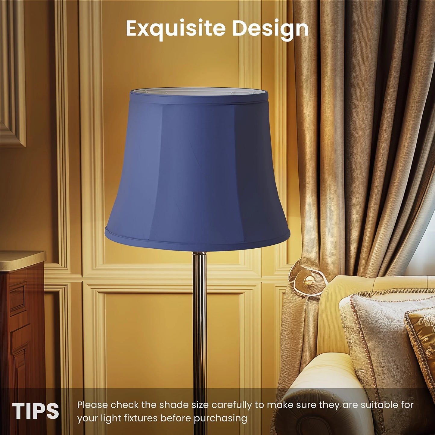 Double Royal Style Foldable Medium Lamp Shade Set of 2