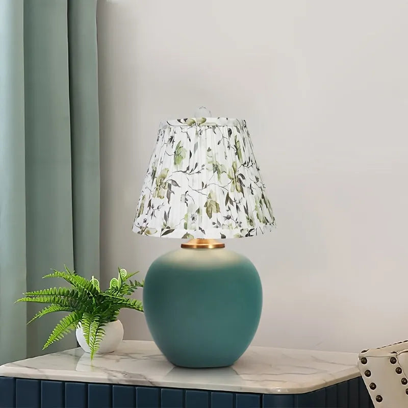 Pale Green Print Fabric Lamp Shade 6x10x7.5" Adrianas Specialty Lamp Shades