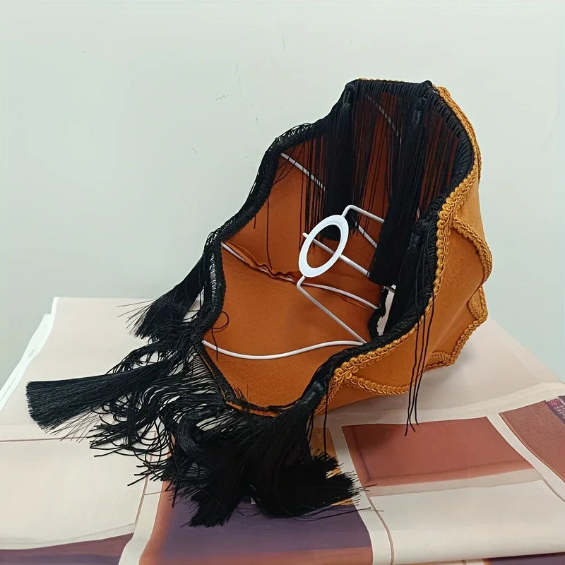 Elegant Modern Luxury Lampshade with Ornate Fringed Tassel Decor
