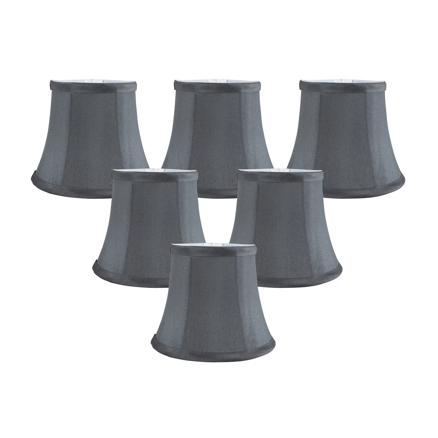 Meriville Faux Silk Clip On Chandelier Lamp Shades, 4-inch by 6-inch by 5-inch, Bell shape