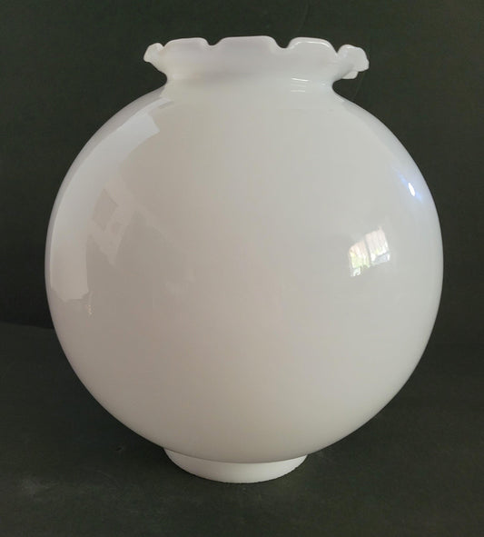 32089 Opal Crimp Top Victorian Parlor Lamp Globe lamp-globes Adrianas Specialty Lamp Shades