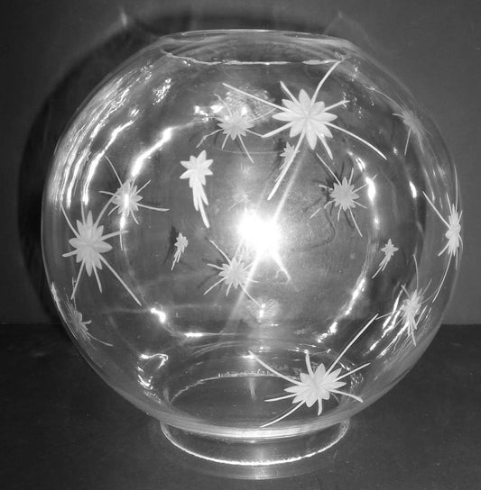 32094 Crystal Globe with Star Cut - 8 inch - Adrianas Specialty Lamp Shades