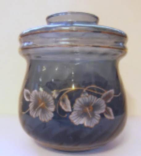 32183 Blue Petunia Font With Gold Trim - Adrianas Specialty Lamp Shades