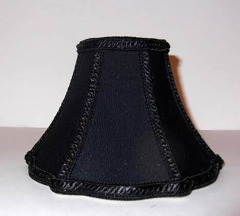 32263 - French Scallop Black Silk - Adrianas Specialty Lamp Shades