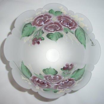 35013 Hand Painted Rose Design reverse-painted-lamp-shades Adrianas Specialty Lamp Shades