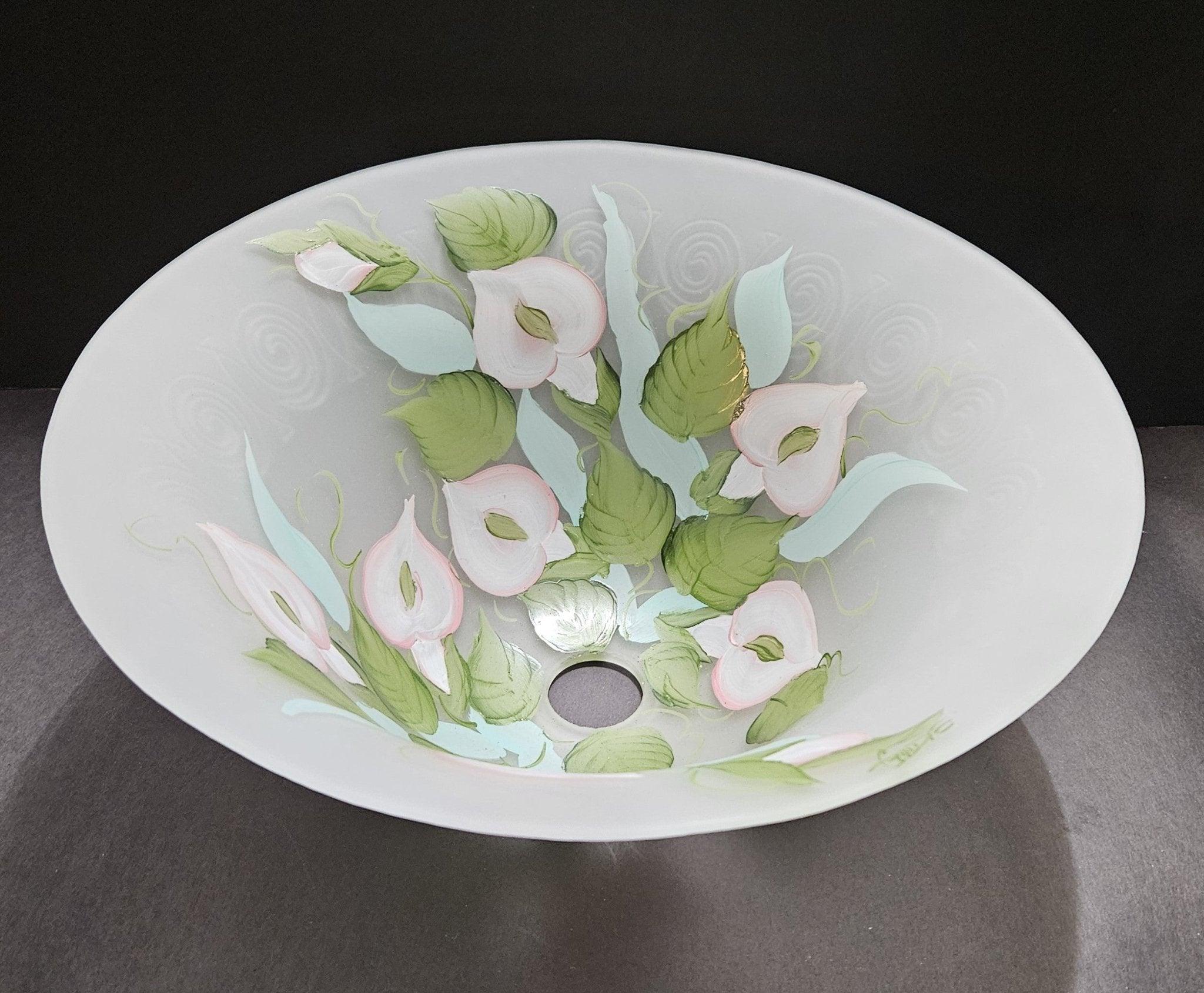 36985 Calla Lilly Glass Floor Lamp Shade glass-floor-lampshades-torchiere Adrianas Specialty Lamp Shades