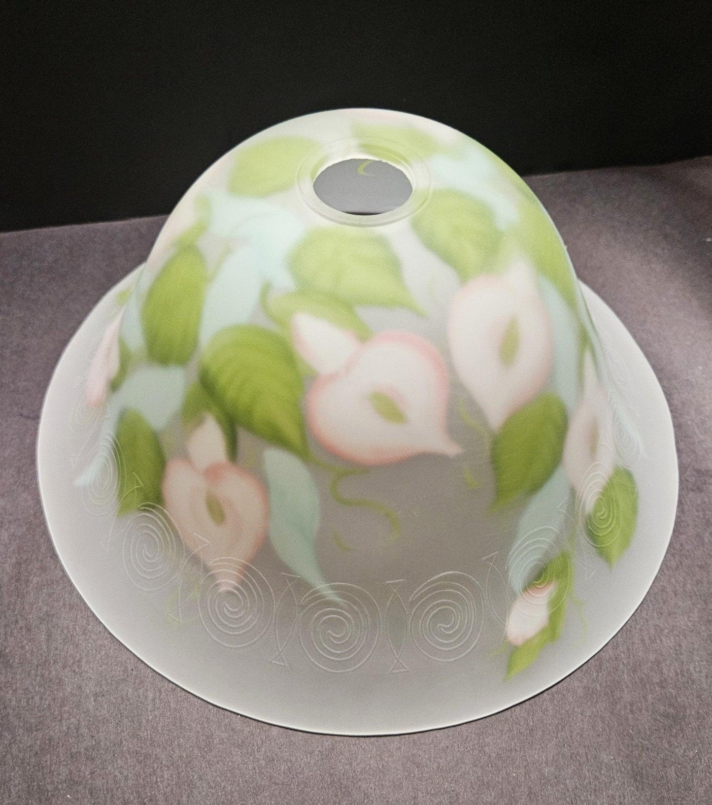 36985 Calla Lilly Glass Floor Lamp Shade glass-floor-lampshades-torchiere Adrianas Specialty Lamp Shades