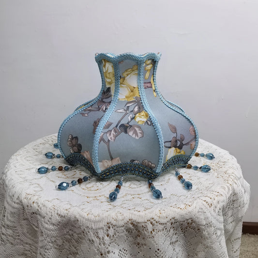 Rustic Style Fabric Lampshade with Floral Pattern