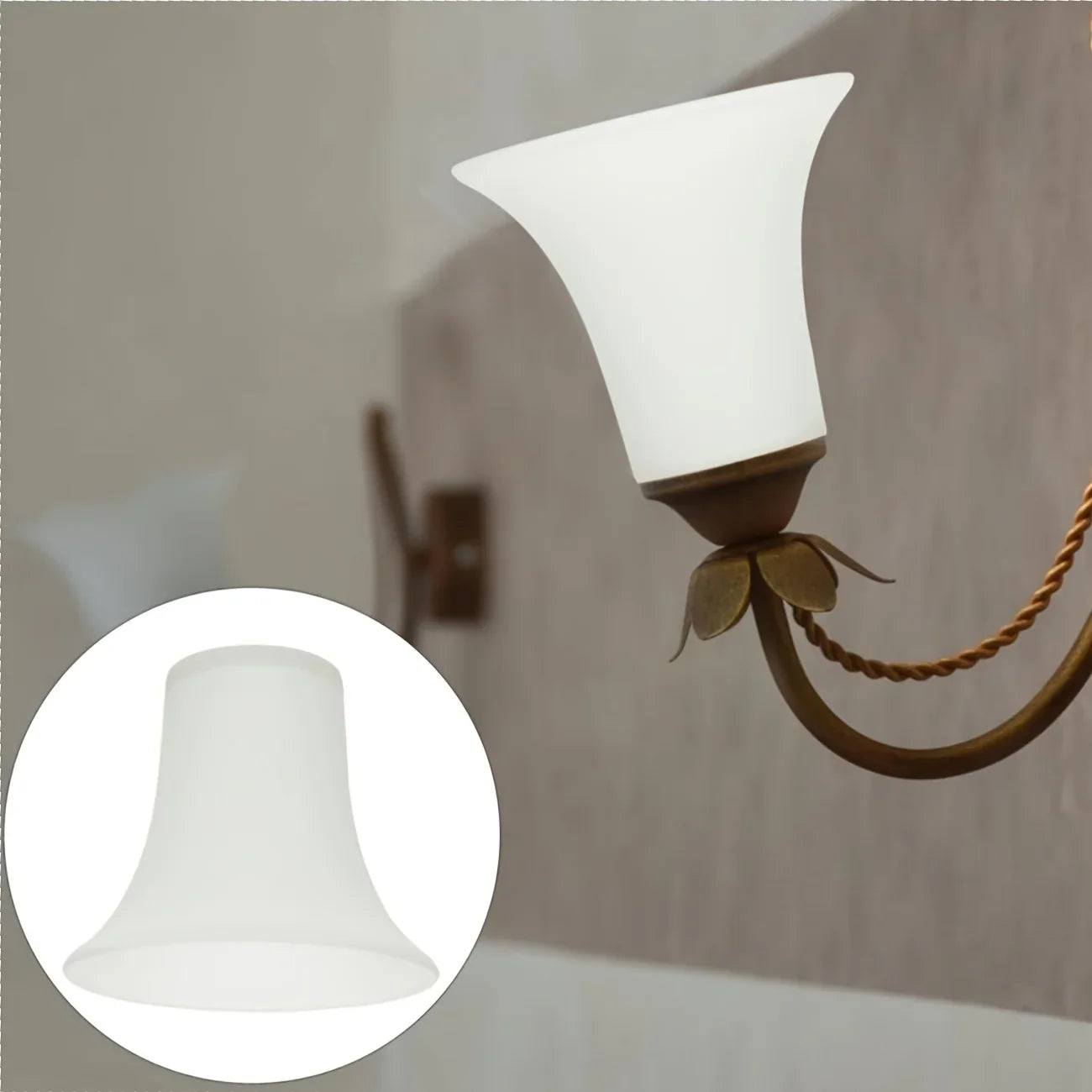 Modern Bell-Shaped Matte Glass Lampshade