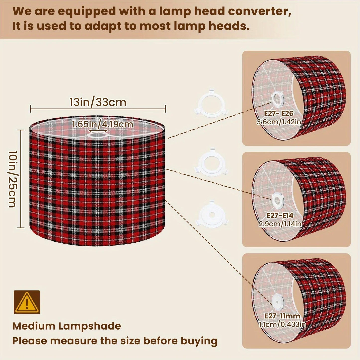 Set of 2 Large Boho Drum Lampshades