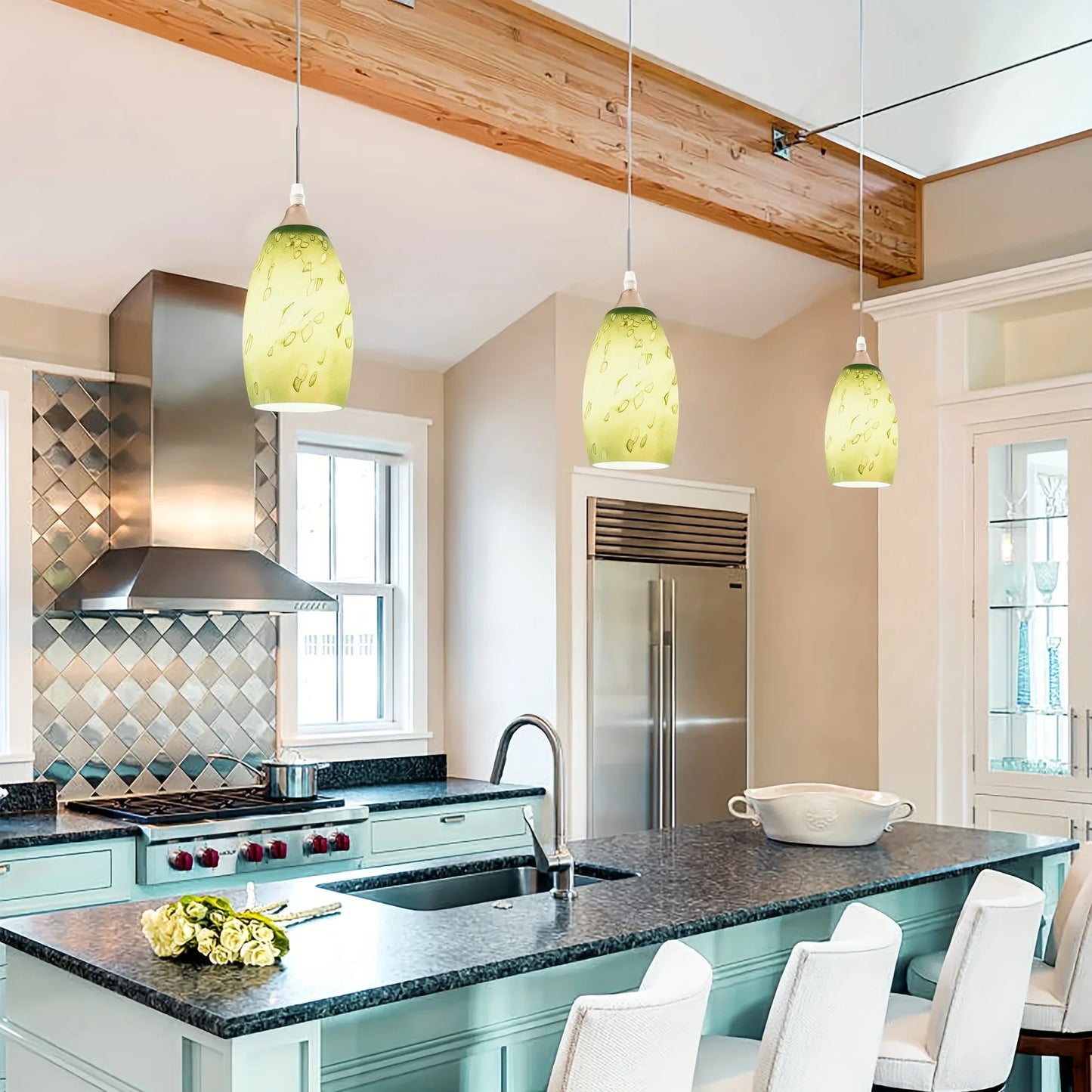 Green-plant Oval Pendant Lamp Shades