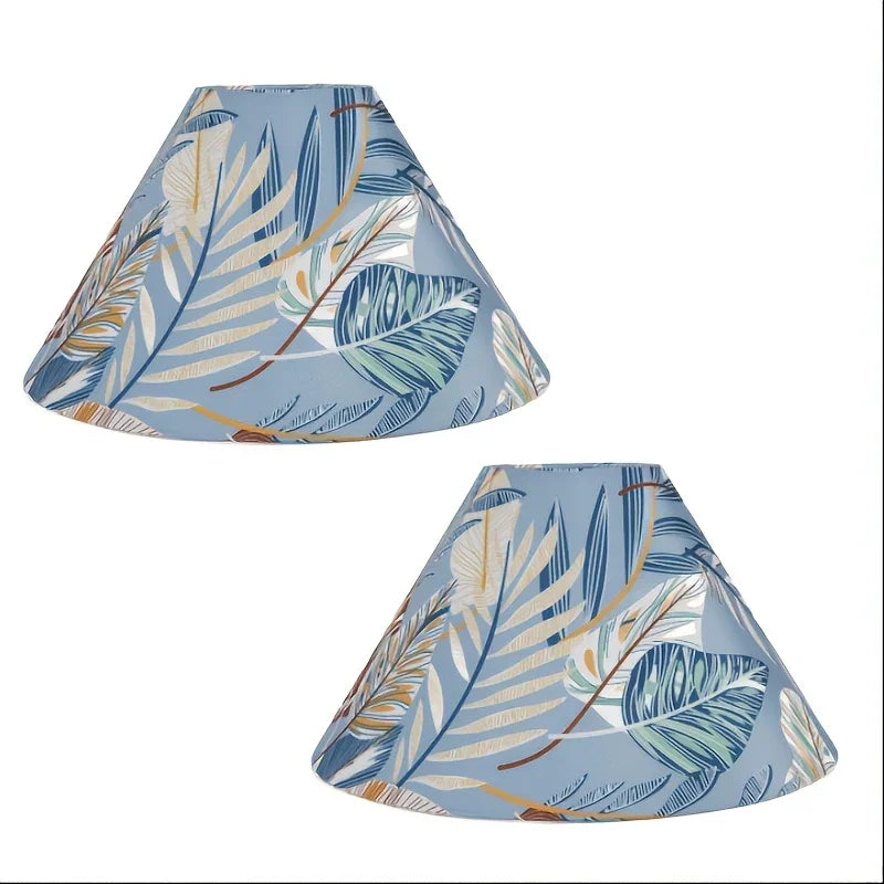 A Set of Two, 11.8-Inch Floral Print Lampshades