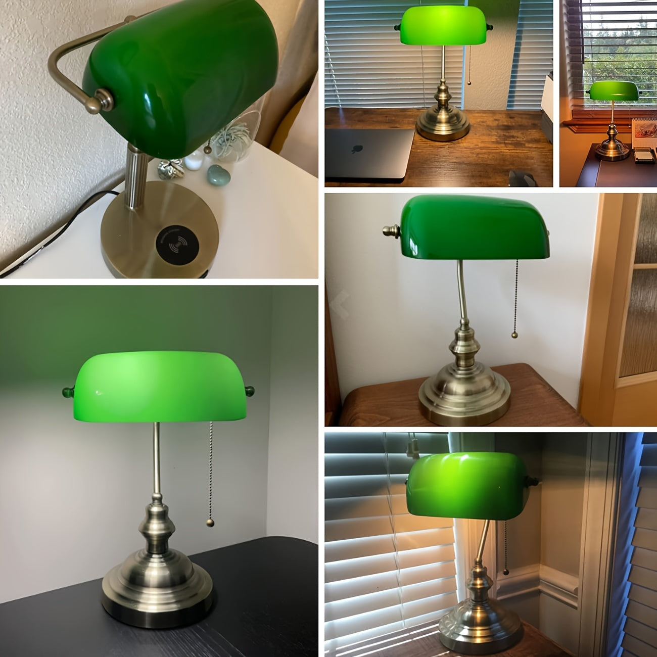 Modern Green Glass Banker's Lamp Shade Replacement - Adrianas Specialty Lamp Shades