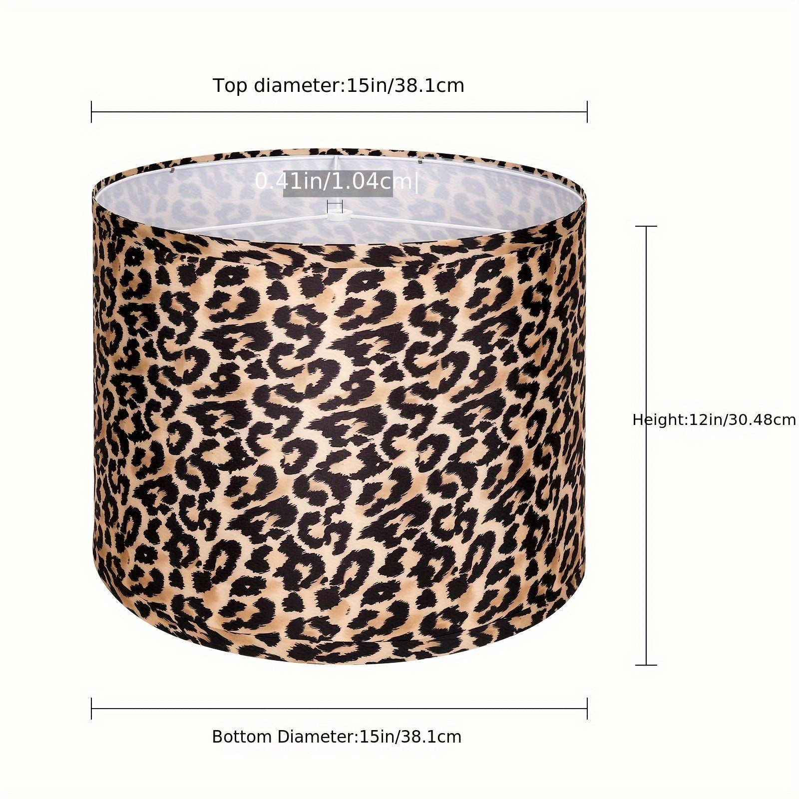 Large Lampshade Set Of 2 Drum Lampshades 15 "top X 15" Bottom X 12 "high, Large Lampshade Spider Pincer Lampshades With 10" Height Easy To Assemble Delicate Leopard Print Appearance Modern And Traditional Style Table Lamps, F - Adrianas Specialty Lamp Shades