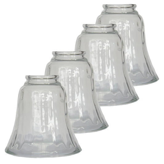4 Pack Clear Hammered Glass Shade Bell Shaped Light Fixture Replacement Globe Cover For Ceiling Fan Light Chandelier Wall Sconce Lamp Shades Adrianas Specialty Lamp Shades Default Title
