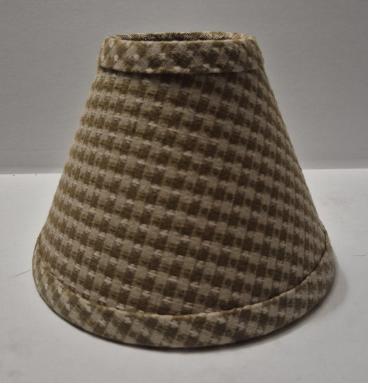 40102 Gold Check Hard Back Chandelier Shade – 2½" Top, 6" Bottom, 4½" Height - Adrianas Specialty Lamp Shades