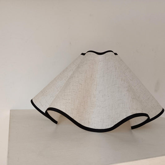 Petal Table Lamp Shade, Decorative Linen Bedside Light Cover, Portable Modern Home Decor for Dorm and Cafe, 14.96inch - Adrianas Specialty Lamp Shades