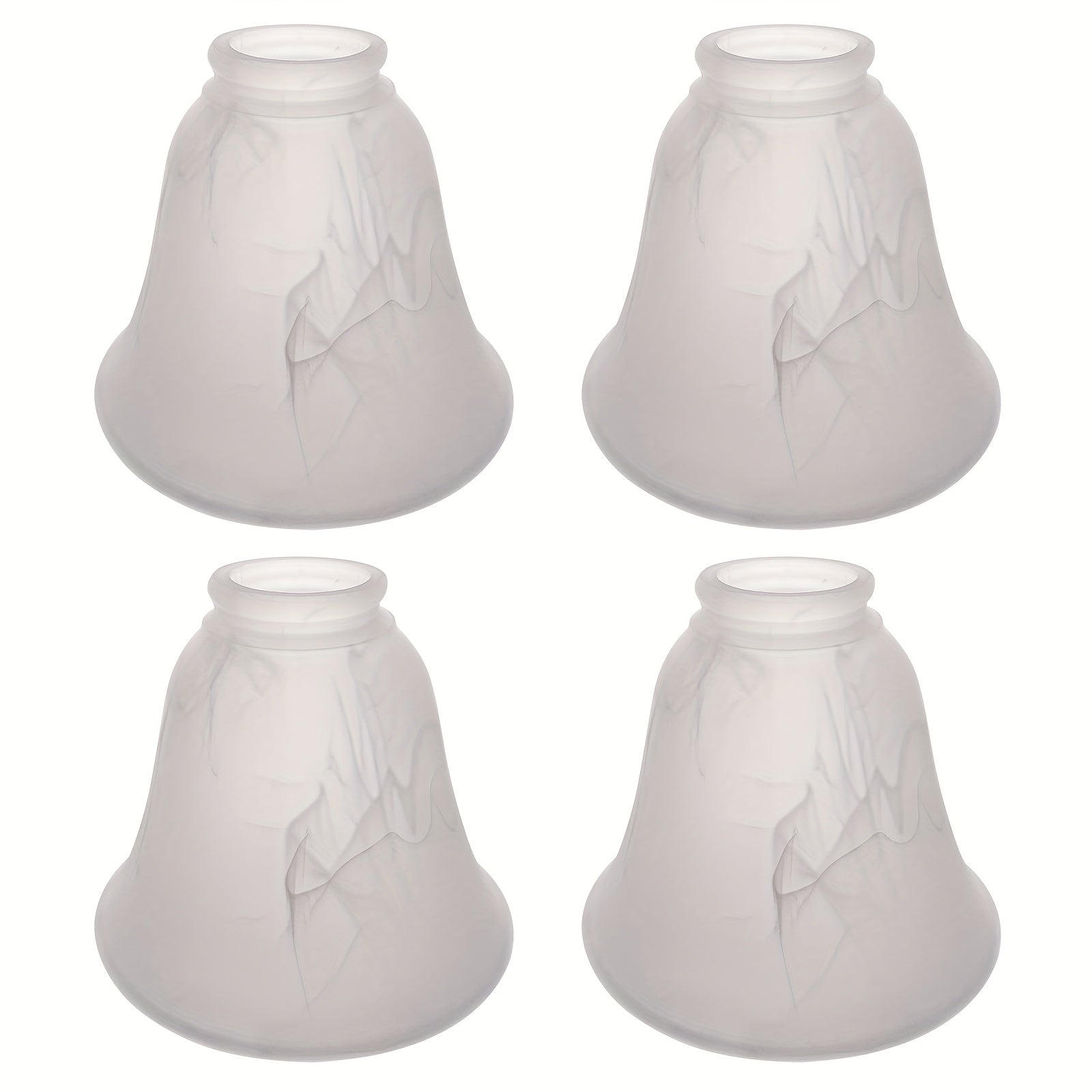 HonoDing Ceiling Light Replacement Lampshade 4pcs Set, White Alabaster Glass Ceiling Fan Lampshade, Replacement Bell Glass Ceiling Fan Lampshade Set, Easy to Install (no Circuit Battery Wire, Pure Lampshade) - Adrianas Specialty Lamp Shades