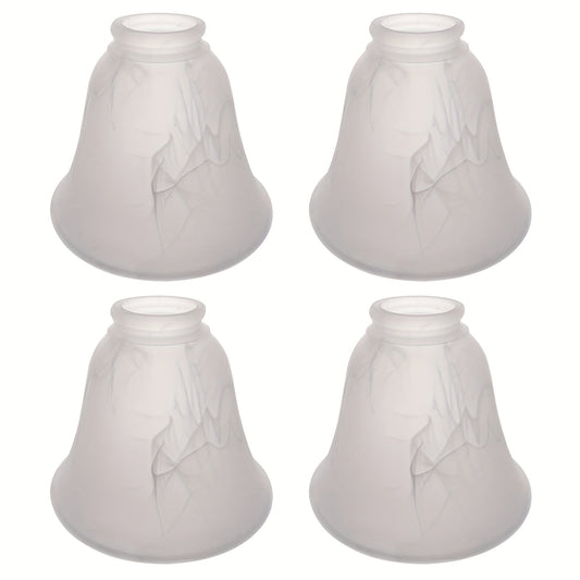 HonoDing Ceiling Light Replacement Lampshade 4pcs Set, White Alabaster Glass Ceiling Fan Lampshade, Replacement Bell Glass Ceiling Fan Lampshade Set, Easy to Install (no Circuit Battery Wire, Pure Lampshade) - Adrianas Specialty Lamp Shades