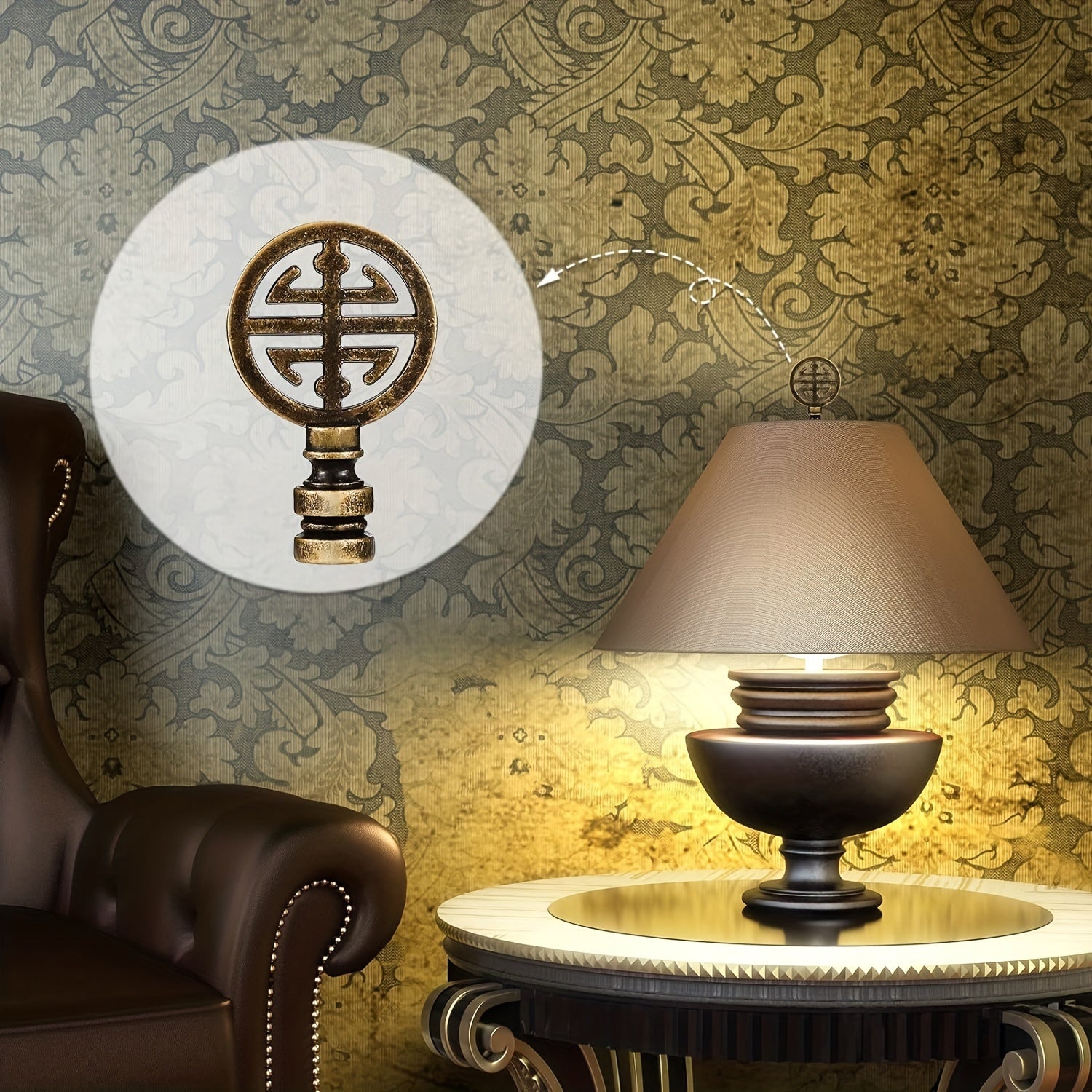 Set of 2 Polished Metal Lamp Finials - Adrianas Specialty Lamp Shades