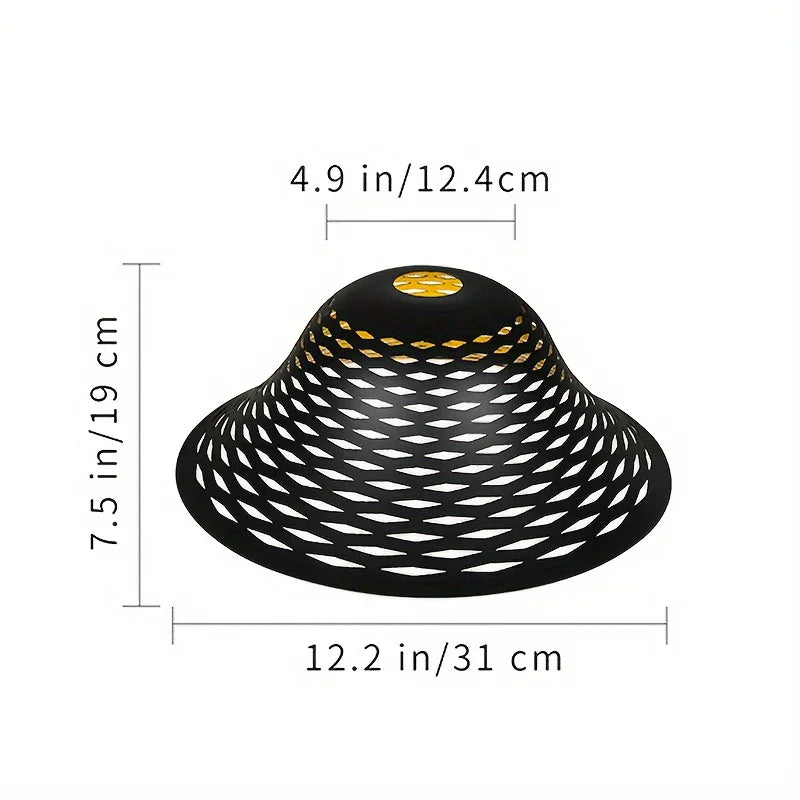 2pcs 12.2*7.5*4.9" About 2.9 Pounds/set Black Outside And Golden Daisy Inside