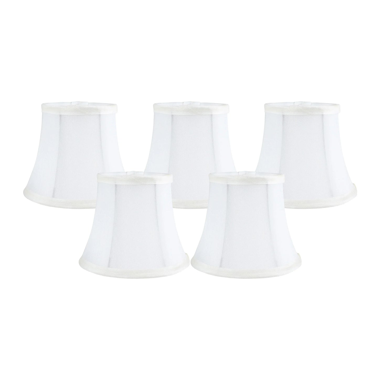 Meriville Faux Silk Clip On Chandelier Lamp Shades, 4-inch by 6-inch by 5-inch, Bell shape